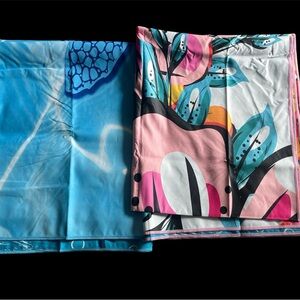 Floral and Blue Bath Towels